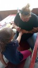 Sportovní dopoledne na stadionu, malování na obličej